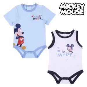 Body Mickey Mouse Azul / Branco (2 uds)